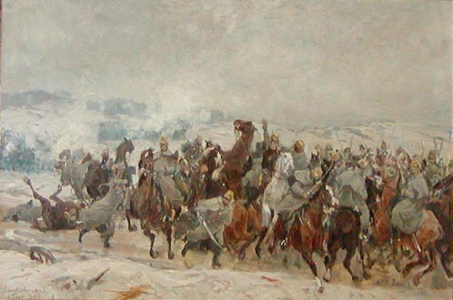 Otto Bache De lichtensteinske husarers angreb ved Sankelmark afvises oil painting image